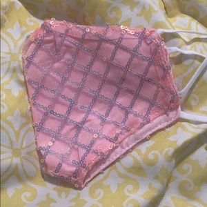 Brand new pink mask nwot sequin glitter
